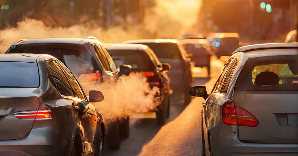 cars polluting the atmosphere